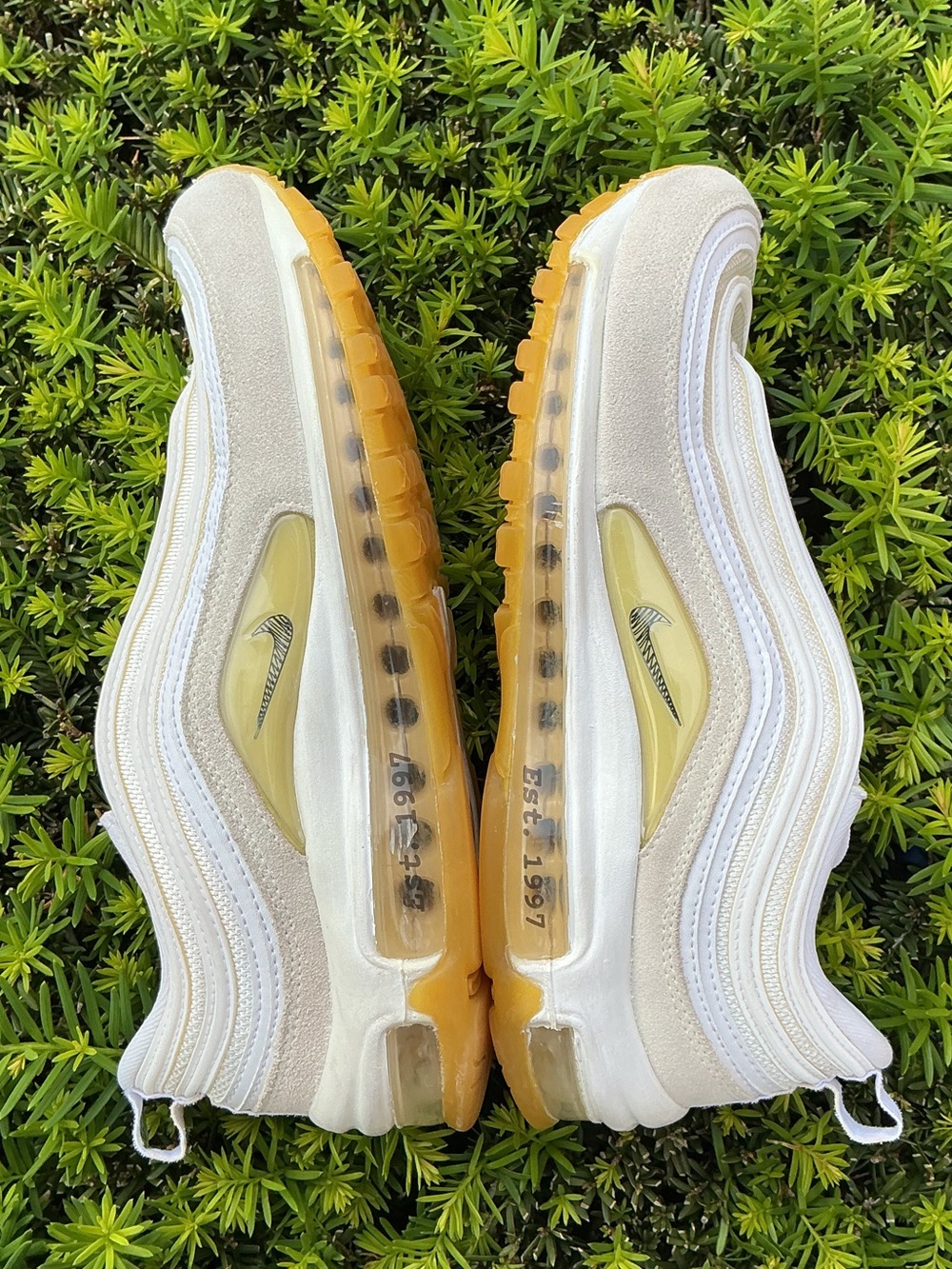 Nike Air Max 97 White Lemon Wash Black DQ8961-100 Women’s 7.5 EUC - Picture 11 of 15